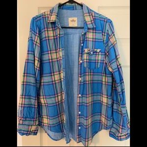 Hollister Plaid Button Down Top